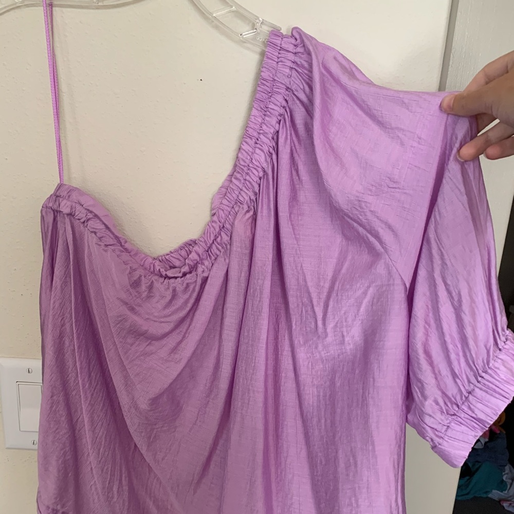 Lilac Free People One Shoulder Blouse